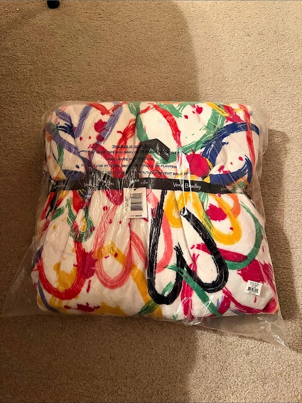 Vera Bradley Art Hearts XL Throw Blanket